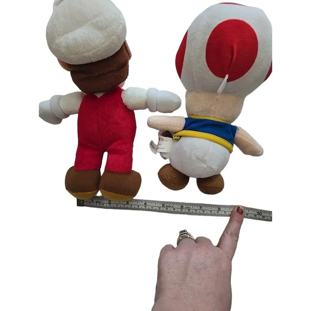 Lot of 2‎ Nintendo Super Fire Mario & Toad Mushroom Cuddly Plush Stuffed Toy 10
